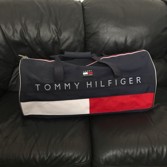 VTG Vintage 1990s Tommy Hilfiger Navy Duffle Bag - Picture 2 of 8